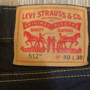 Men's Levi's Blue 512 Slim Jeans Size: 40x30